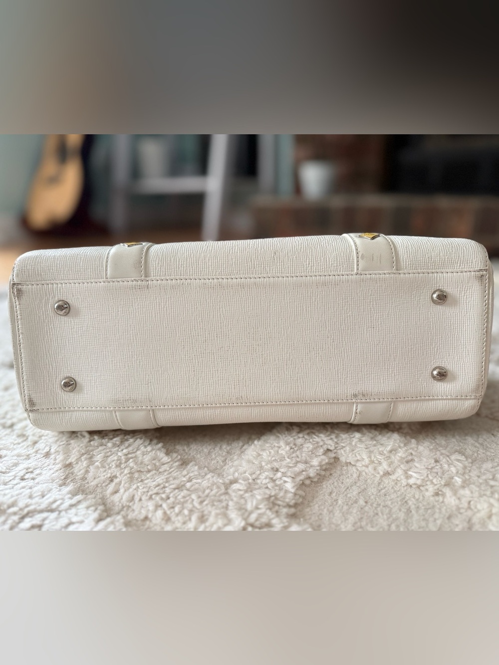 MCM Off-White Dome Satchel Bag - Picture 4 of 6